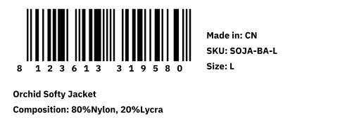 93 by 35 millimetre clothing sticker